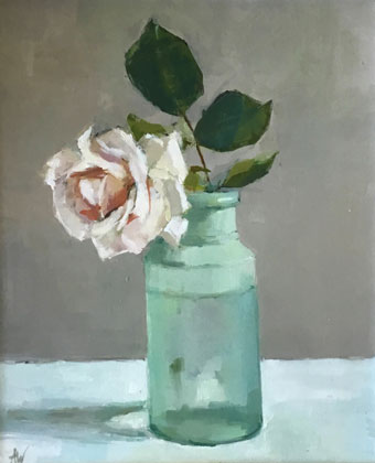 Dusky Rose in frosted glass jar by Annie Waring