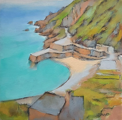 Curved beach, Lamorna by Michael Praed