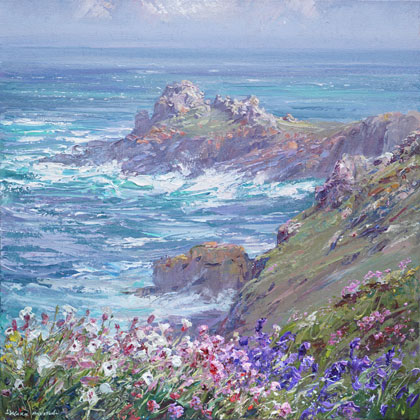 Spring Flowers above Gurnard's Head by Mark Preston