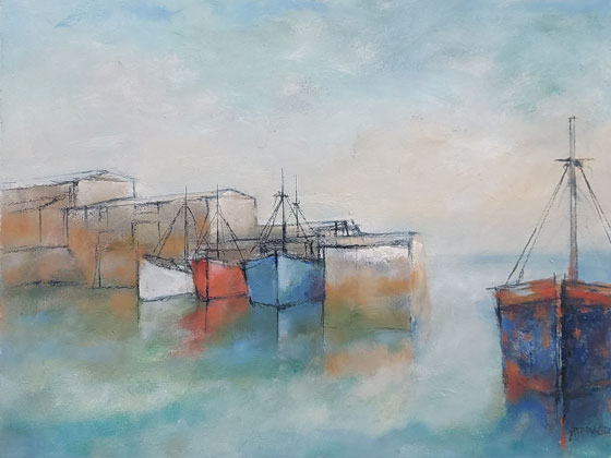 Fishing craft, high water by Michael Praed