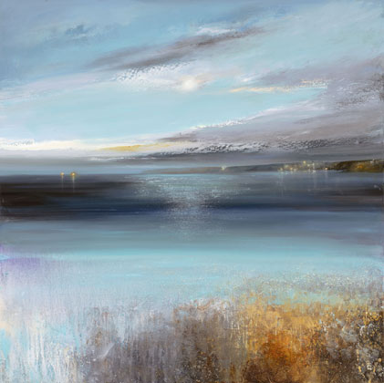 Evening Lights of Penzance from Marazion by Amanda Hoskin