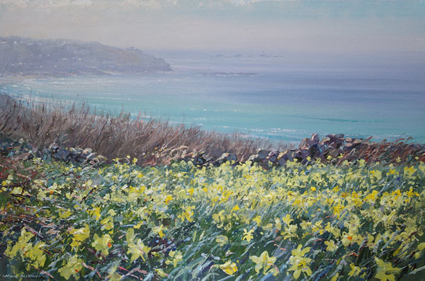 Daffodils overlooking Sennen Cove by Mark Preston