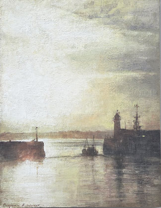 Dawn, Newlyn Harbour, leaving by Benjamin Warner