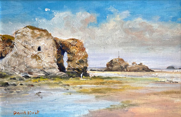 Perranporth and Chapel Rock by David Rust