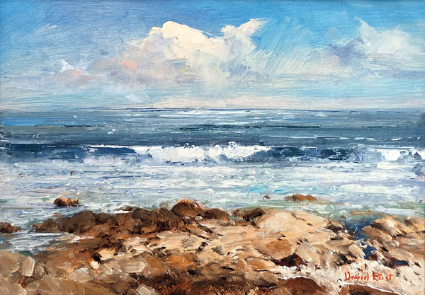 Incoming tide Whitesands Bay Cornwall by David Rust