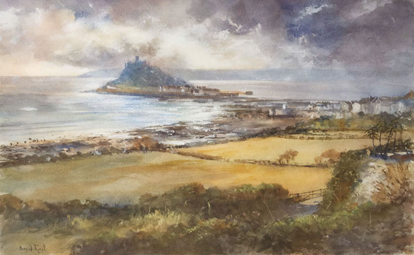 Mounts Bay, late afternoon, passing showers by David Rust