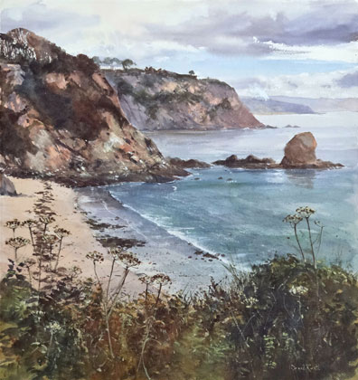 Looking down to Duporth Beach by David Rust